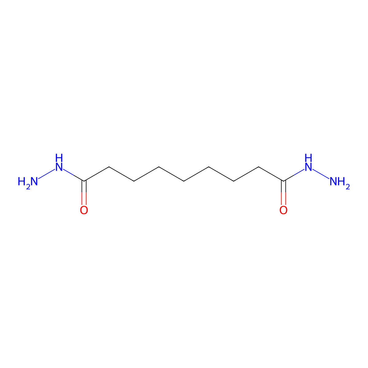 Azelaic dihydrazide molecular structure, CAS 4080-95-9