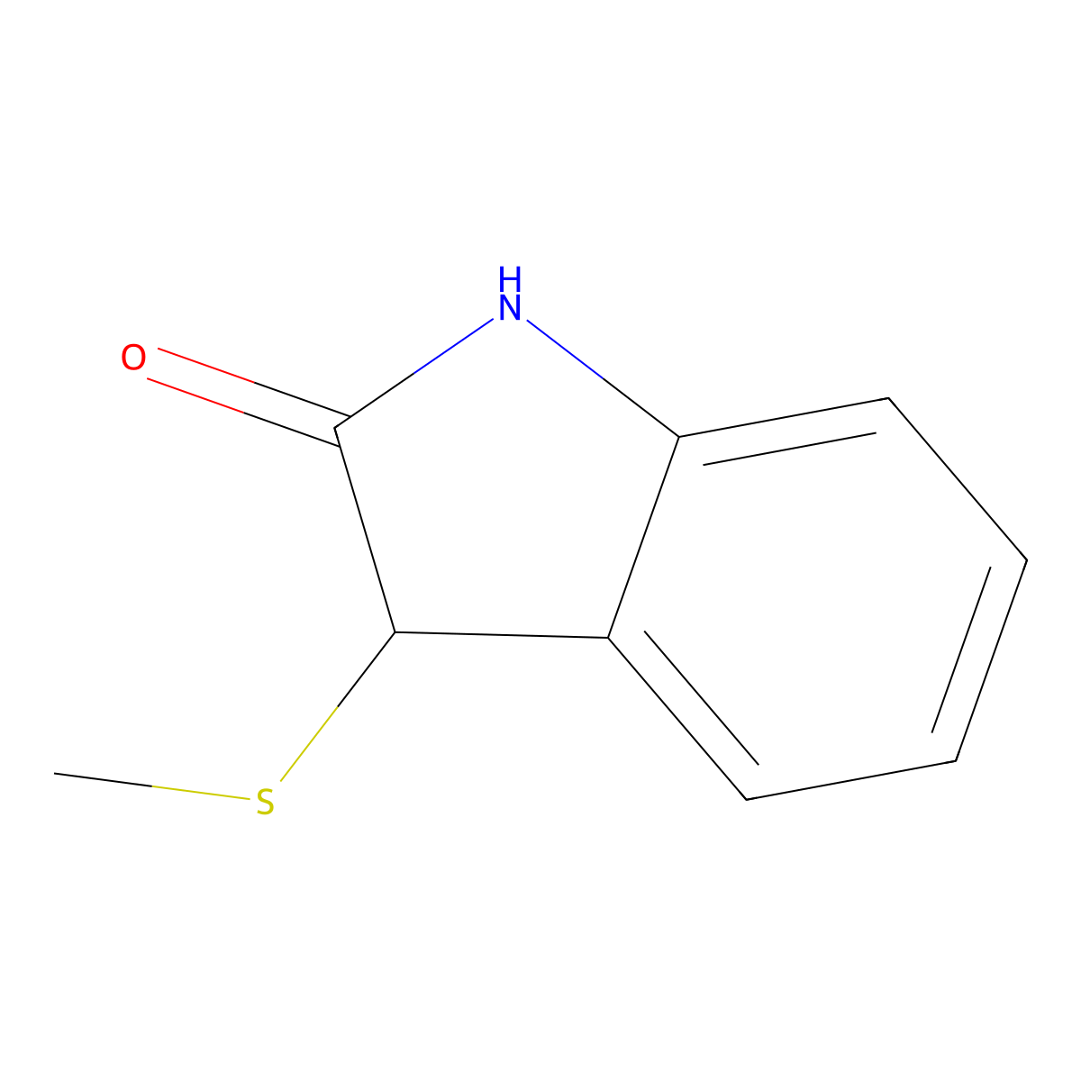 3-(Methylsulfanyl)-1,3-dihydro-2H-indol-2-one molecular structure, CAS 40800-64-4