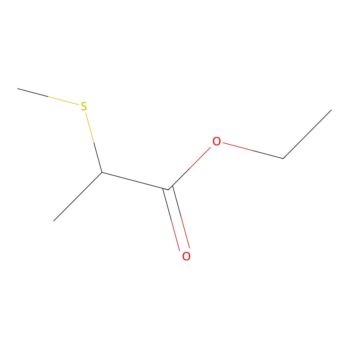 Ethyl 2-(methylthio)propionate molecular structure, CAS 40800-76-8