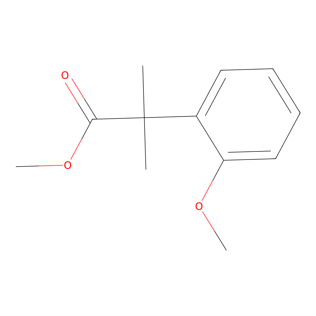 Methyl 2-(2-methoxyphenyl)-2-methylpropanoate molecular structure, CAS 40801-03-4