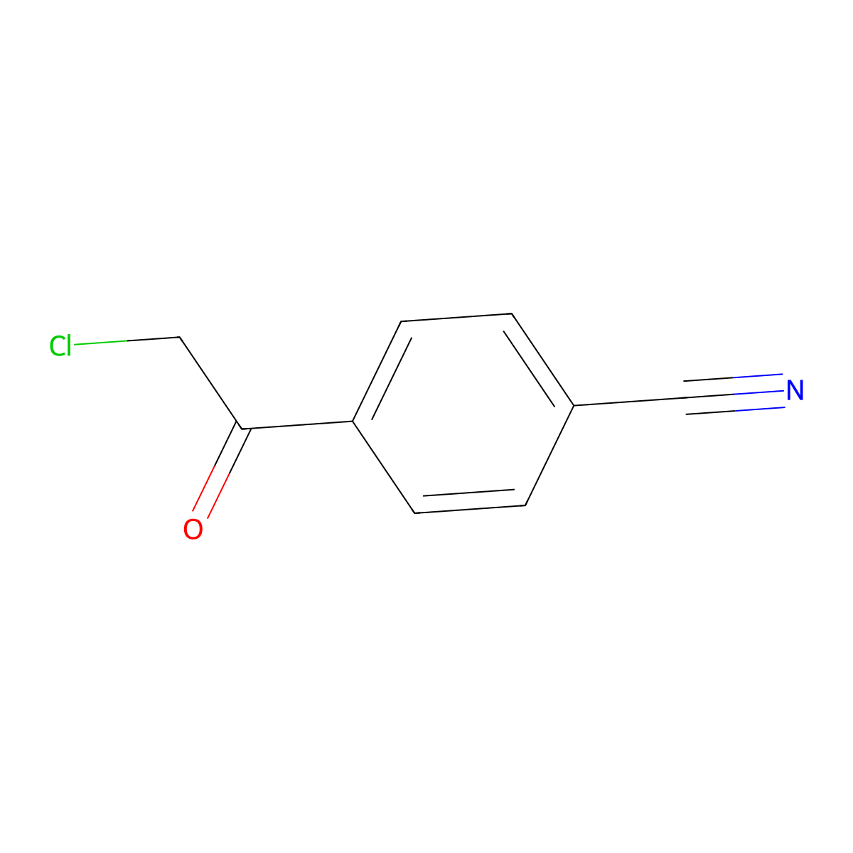 Benzonitrile, 4-(chloroacetyl)- molecular structure, CAS 40805-50-3