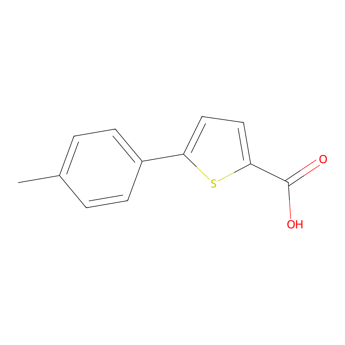 5-(4-Methylphenyl)thiophene-2-carboxylic acid molecular structure, CAS 40808-21-7