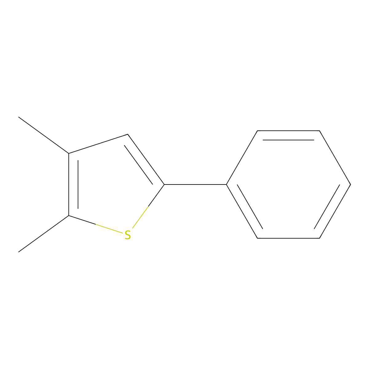 2,3-Dimethyl-5-phenylthiophene molecular structure, CAS 40808-42-2