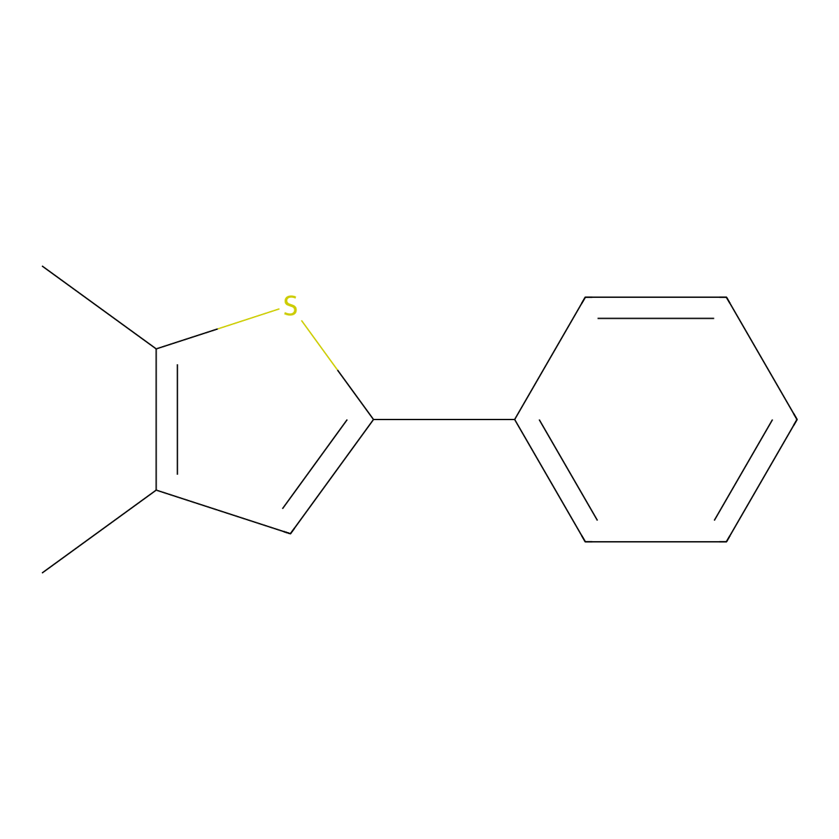 2,3-Dimethyl-5-phenylthiophene molecular structure, CAS 40808-42-2