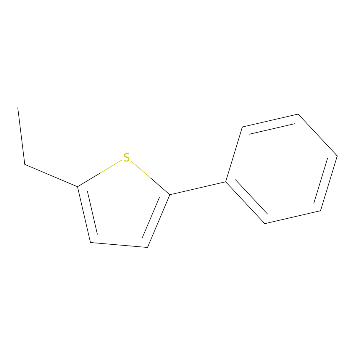 2-Ethyl-5-phenylthiophene molecular structure, CAS 40808-44-4