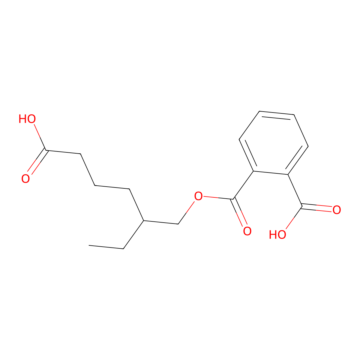 Mono(2-ethyl-5-carboxypentyl) phthalate molecular structure, CAS 40809-41-4