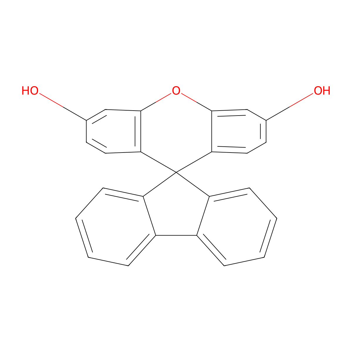Spiro(9H-fluorene-9,9'-(9H)xanthene)-3',6'-diol molecular structure, CAS 4081-00-9