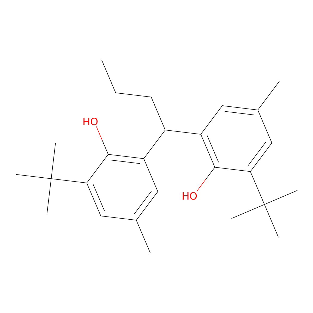 2,2'-Butylidenebis(6-tert-butyl-P-cresol) molecular structure, CAS 4081-14-5