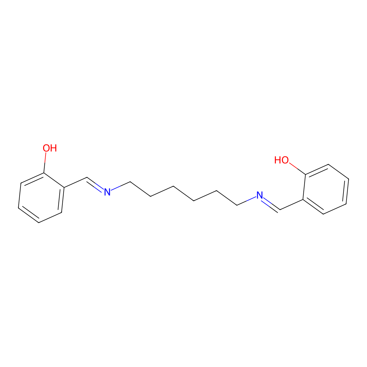 Phenol, 2,2'-[1,6-hexanediylbis(nitrilomethylidyne)]bis- molecular structure, CAS 4081-35-0