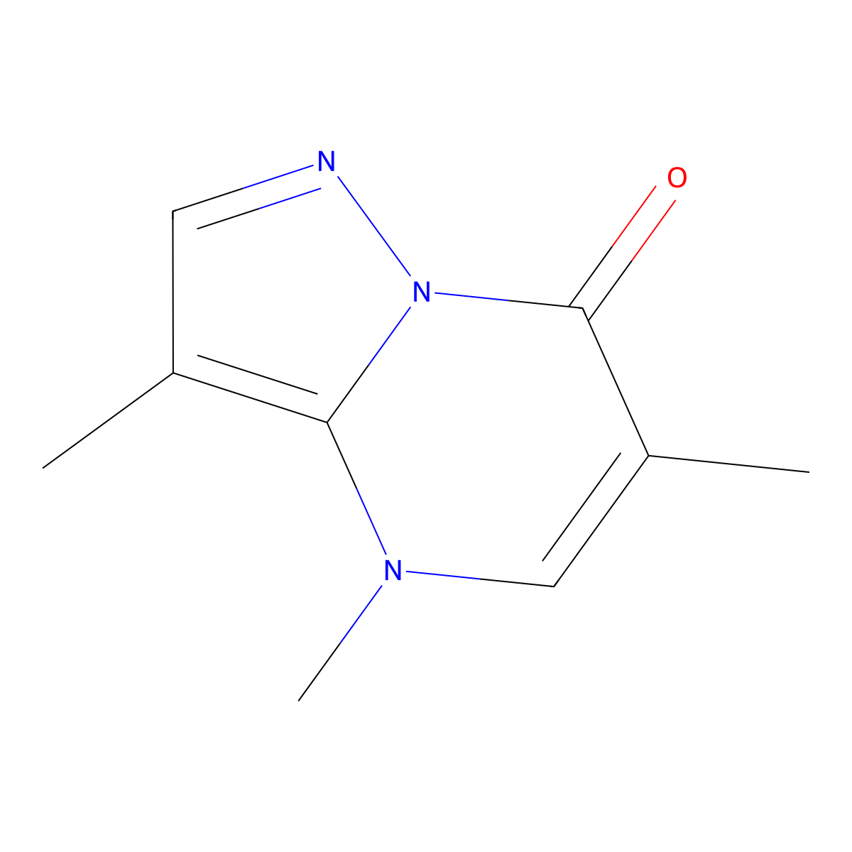 3,4,6-Trimethylpyrazolo[1,5-a]pyrimidin-7(4H)-one molecular structure, CAS 4081-82-7