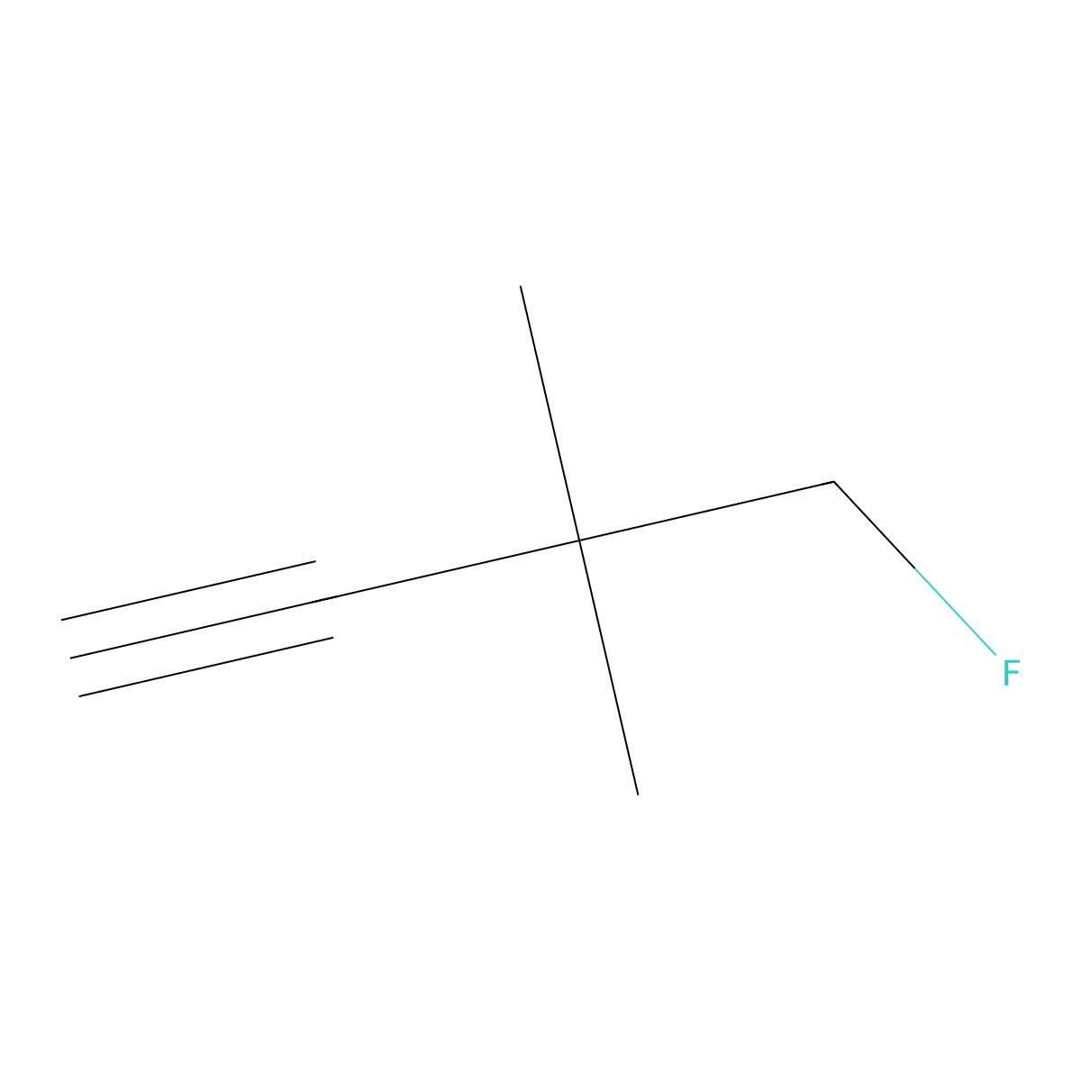 4-Fluoro-3,3-dimethylbut-1-yne molecular structure, CAS 40810-87-5