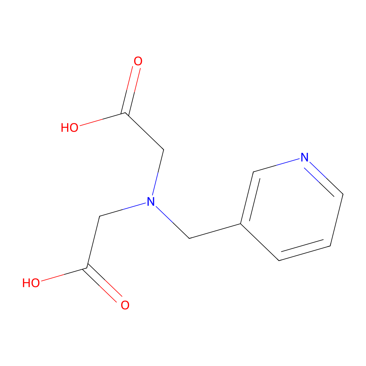 2-[(Carboxymethyl)[(pyridin-3-yl)methyl]amino]acetic acid molecular structure, CAS 40811-76-5