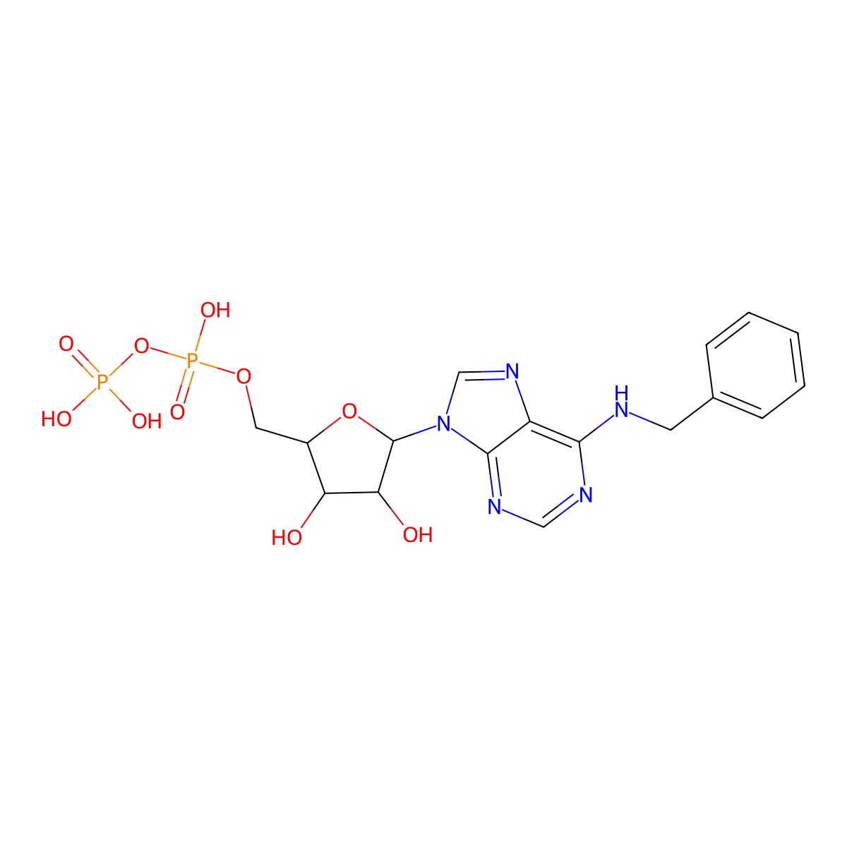 N6-Benzyl Adenosine-5'-Diphosphate molecular structure, CAS 40811-89-0