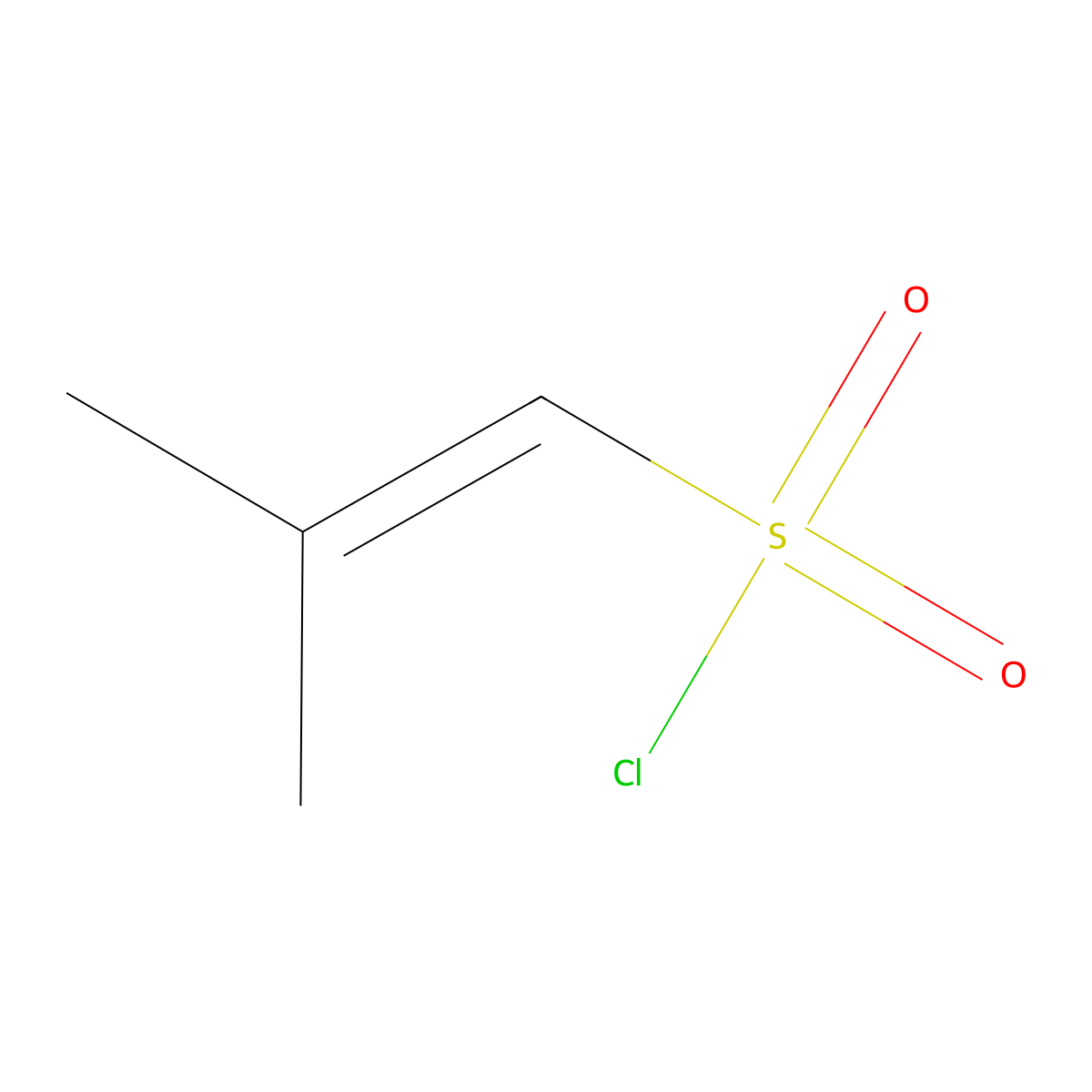 2-Methylprop-1-ene-1-sulfonyl chloride molecular structure, CAS 40813-93-2