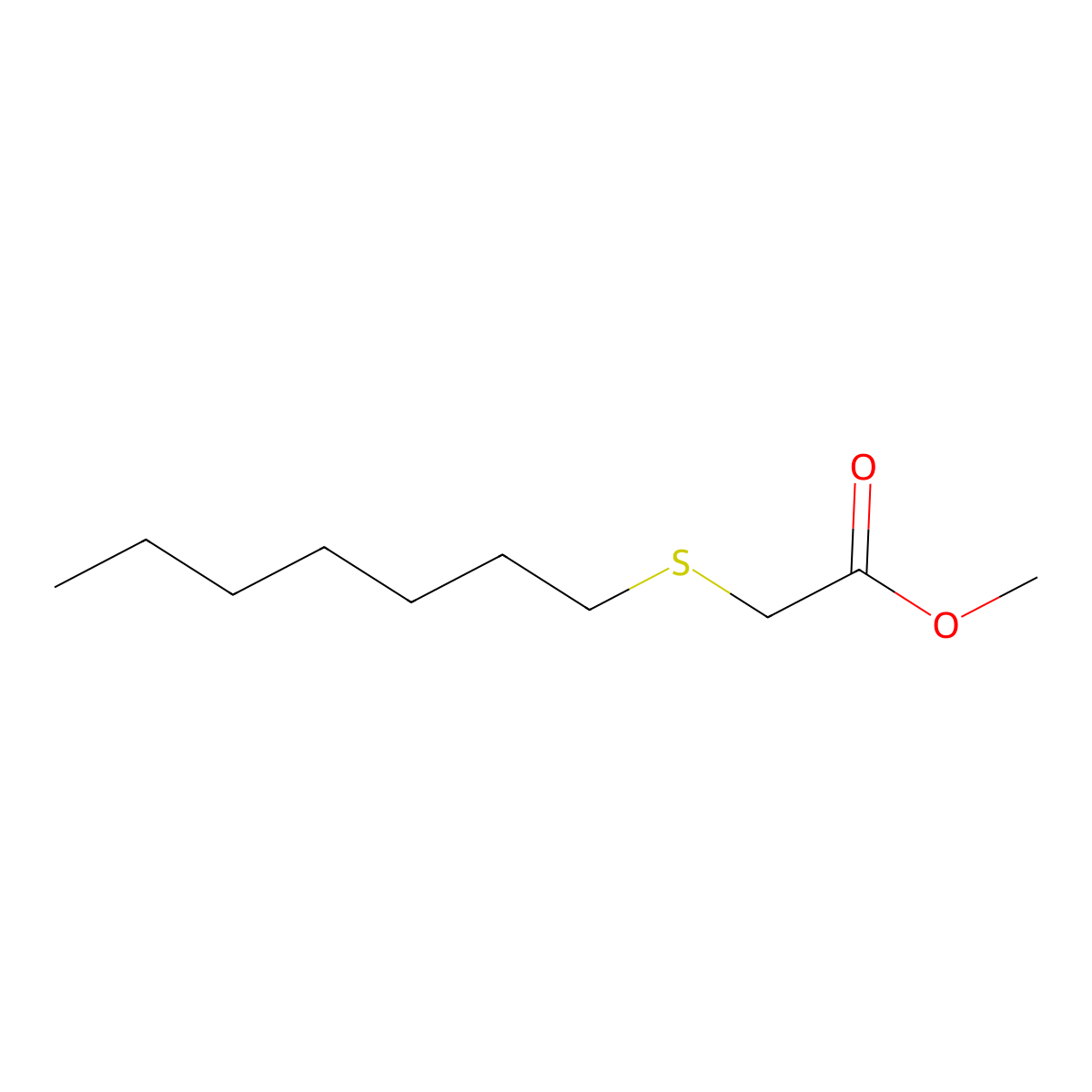 Methyl (heptylthio)acetate molecular structure, CAS 40814-20-8