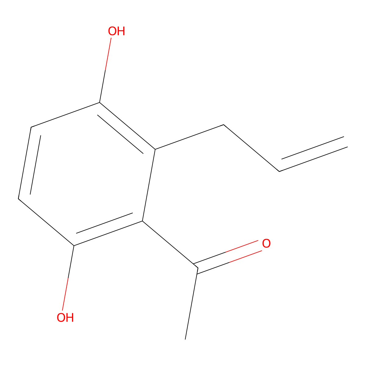 1-(2-Allyl-3,6-dihydroxyphenyl)ethan-1-one molecular structure, CAS 40815-79-0