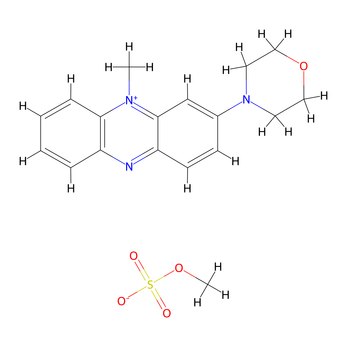 Phenazinium, 5-methyl-3-morpholino-, methyl sulfate molecular structure, CAS 40816-83-9