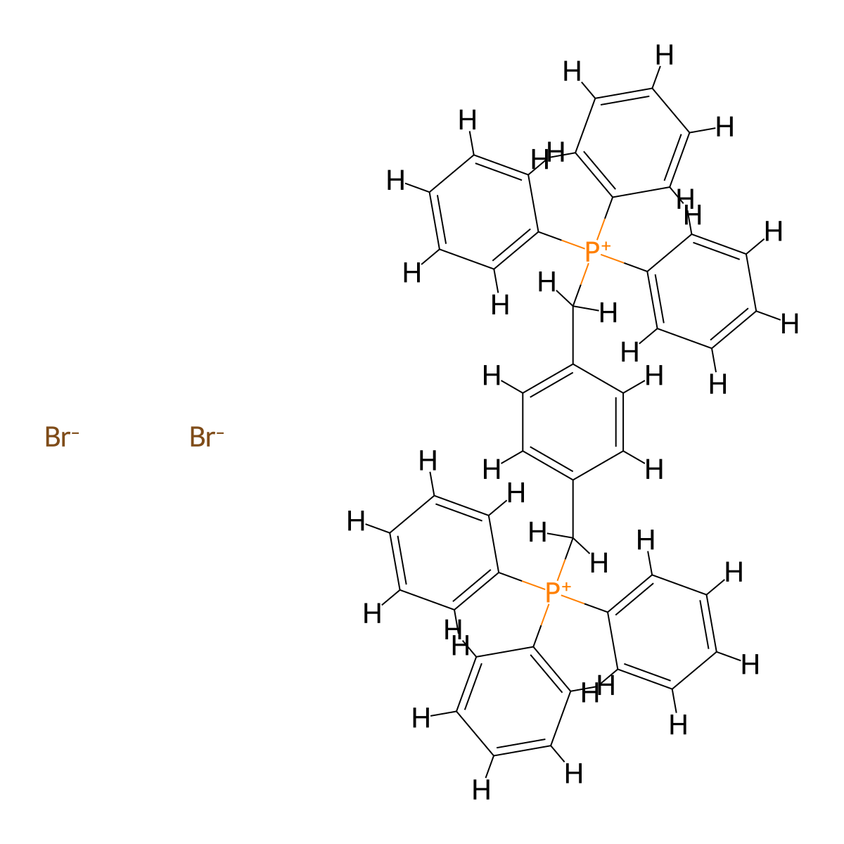 (1,4-Phenylenebis(methylene))bis(triphenylphosphonium) dibromide molecular structure, CAS 40817-03-6