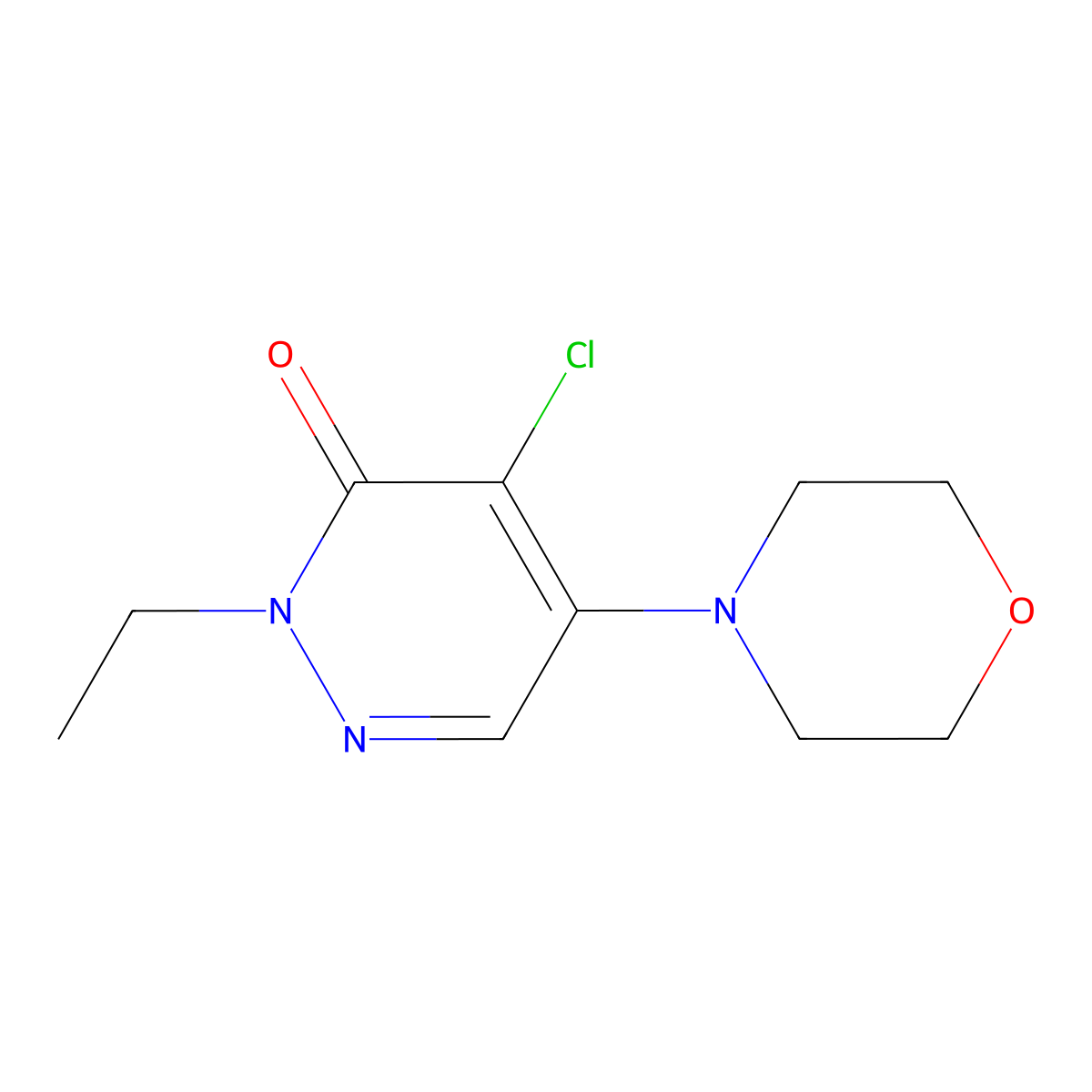 4-chloro-2-ethyl-5-morpholino-3(2H)-pyridazinone molecular structure, CAS 40818-72-2