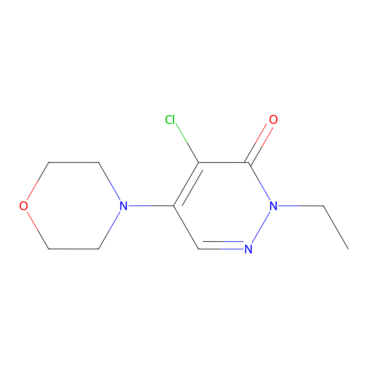 4-chloro-2-ethyl-5-morpholino-3(2H)-pyridazinone molecular structure, CAS 40818-72-2