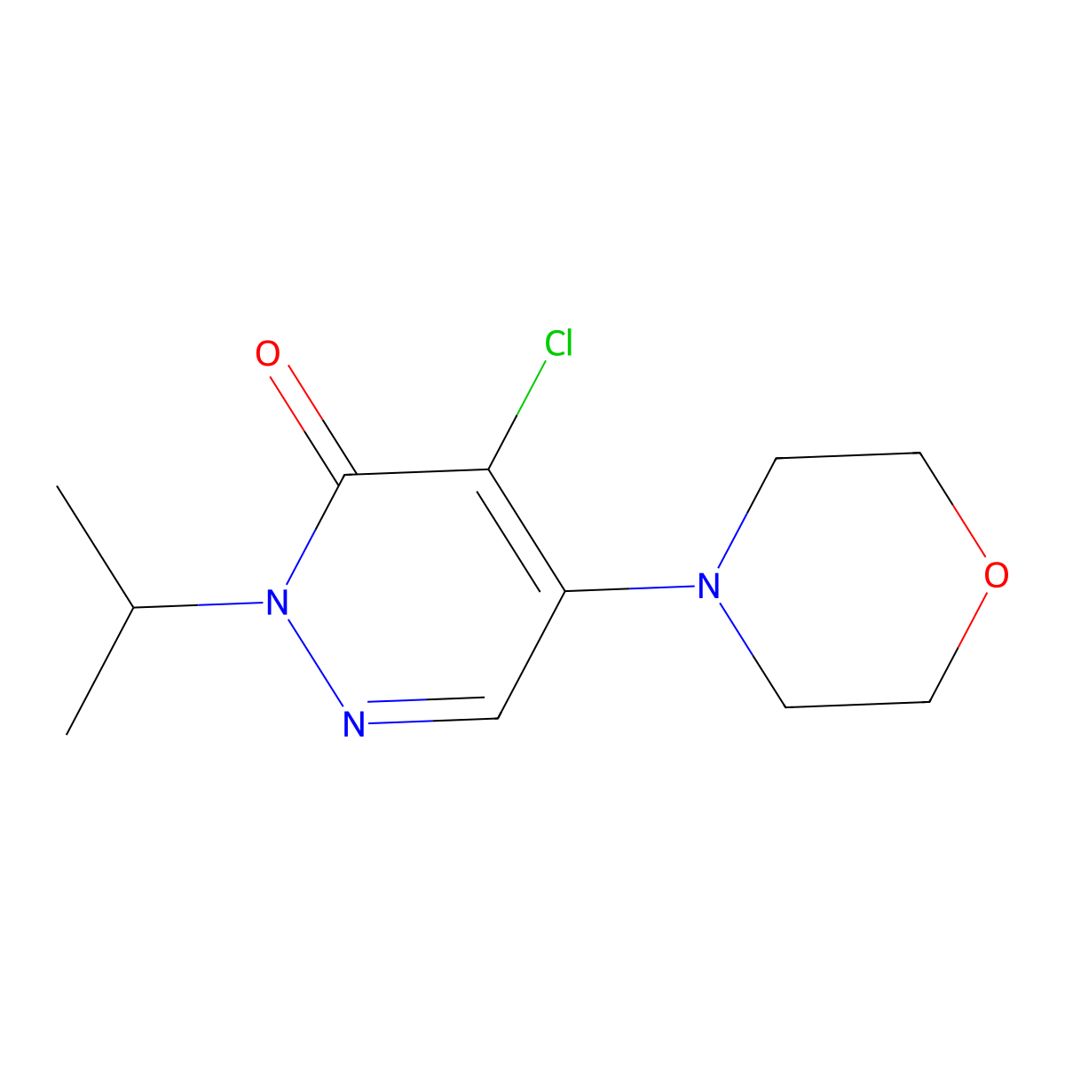 4-Chloro-5-morpholin-4-yl-2-propan-2-ylpyridazin-3-one molecular structure, CAS 40818-74-4