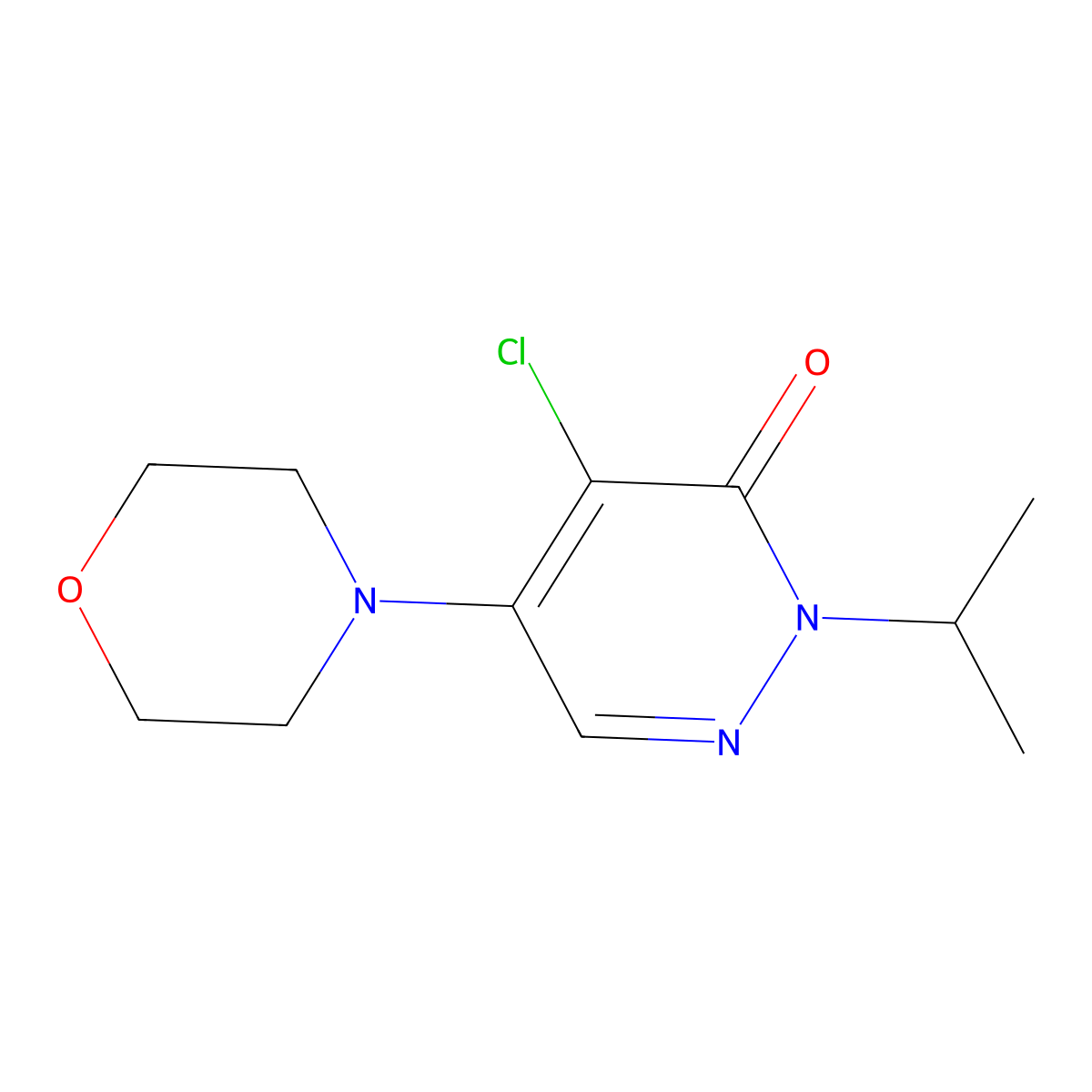 4-Chloro-5-morpholin-4-yl-2-propan-2-ylpyridazin-3-one molecular structure, CAS 40818-74-4
