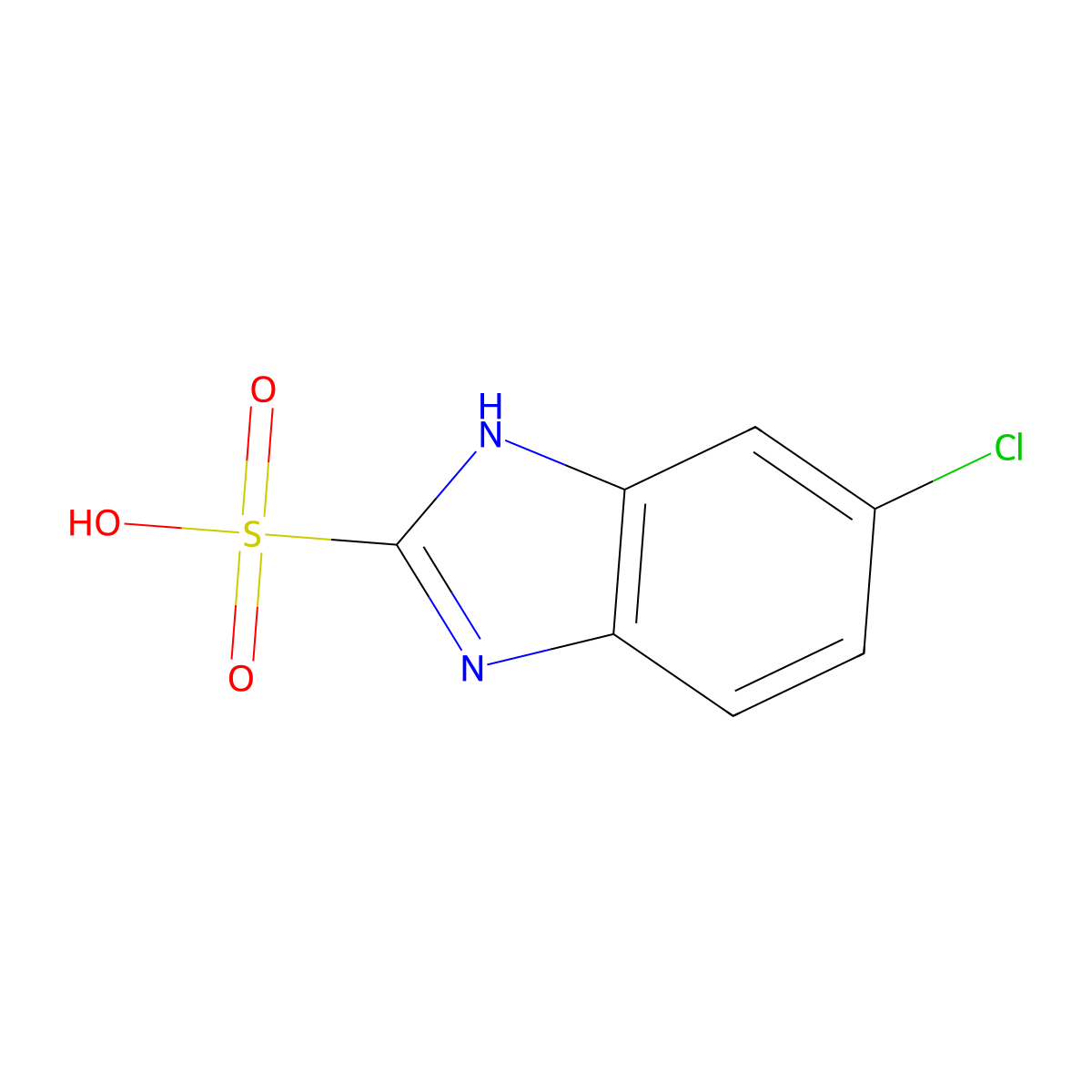 5-chloro-1H-benzimidazole-2-sulfonic acid molecular structure, CAS 40828-56-6