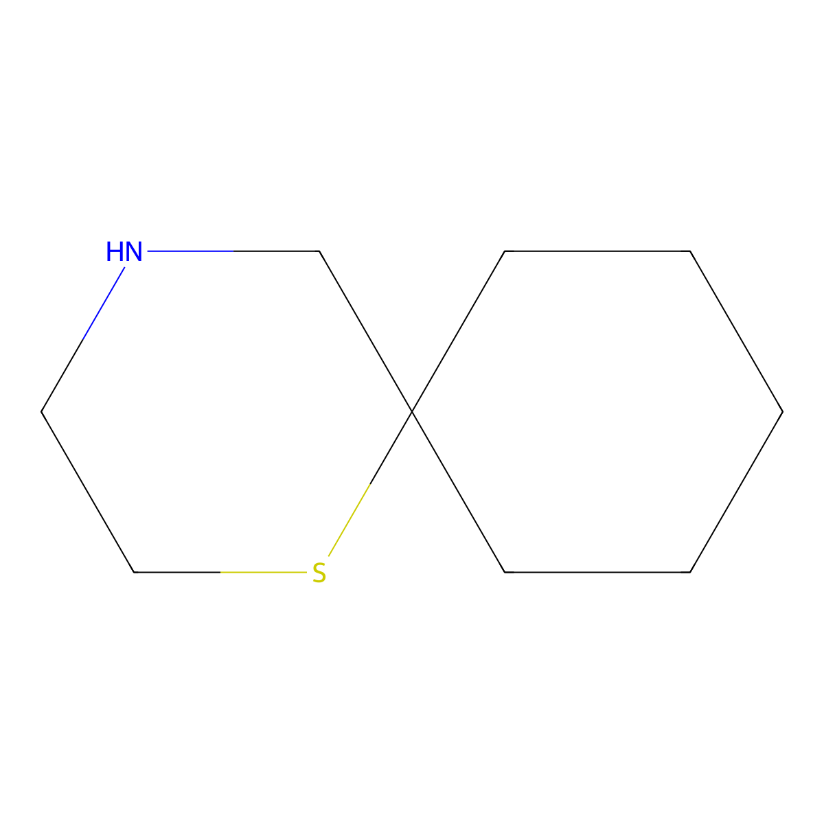 1-Thia-4-azaspiro(5.5)undecane molecular structure, CAS 4083-56-1
