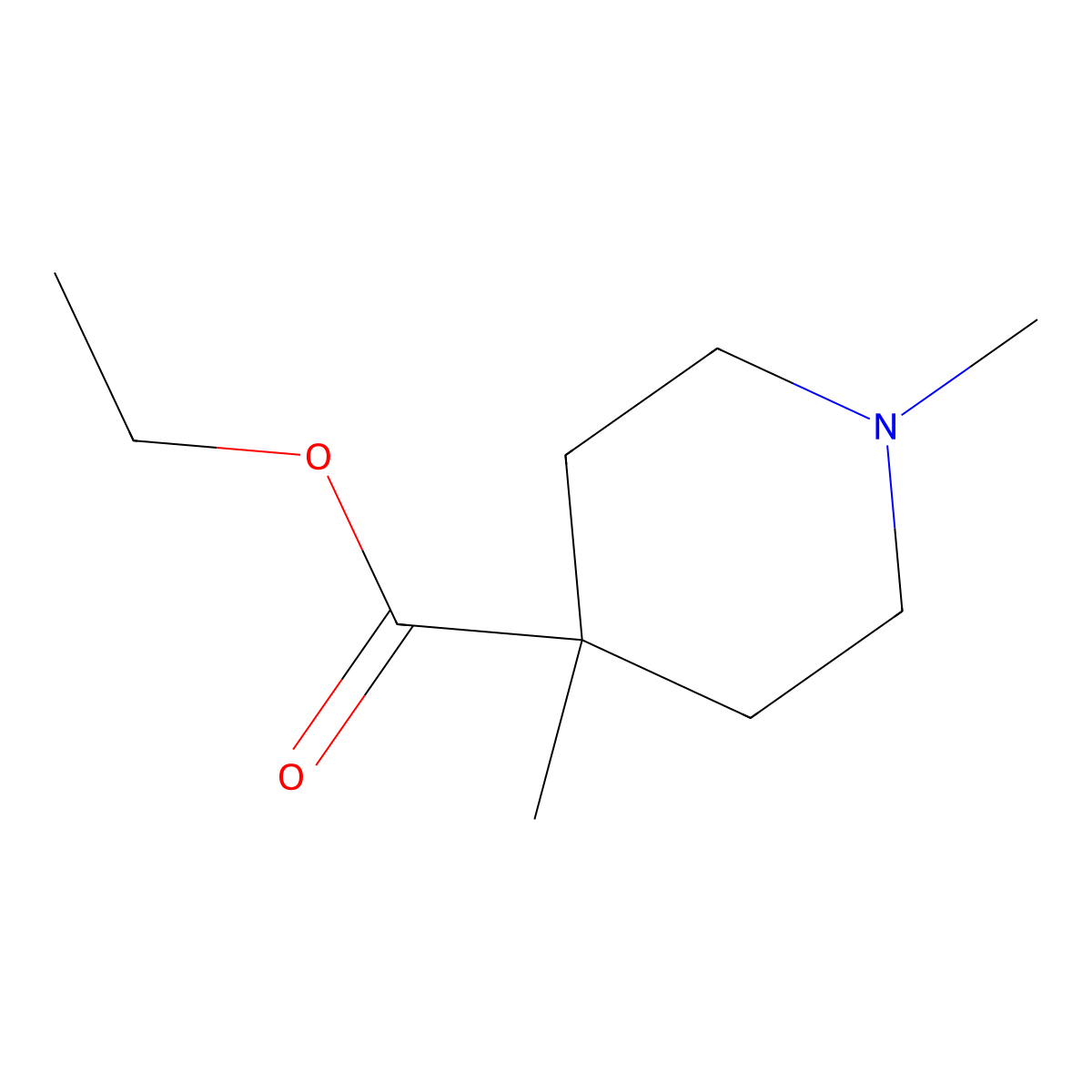 Ethyl 1,4-dimethylpiperidine-4-carboxylate molecular structure, CAS 408306-81-0