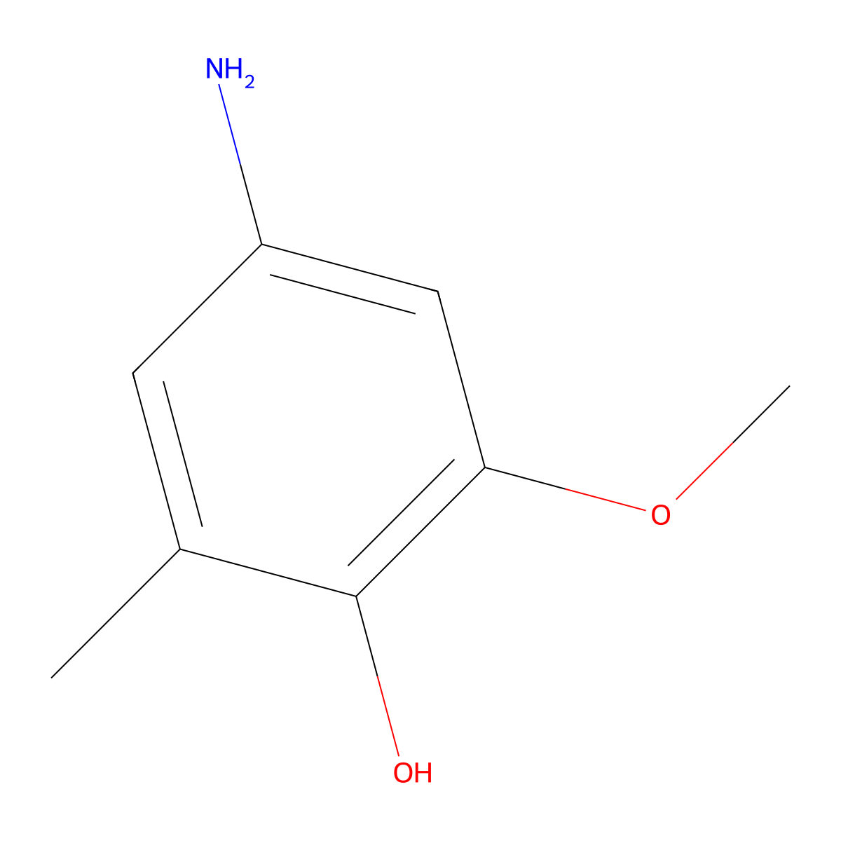 4-Amino-2-methoxy-6-methylphenol molecular structure, CAS 408309-38-6