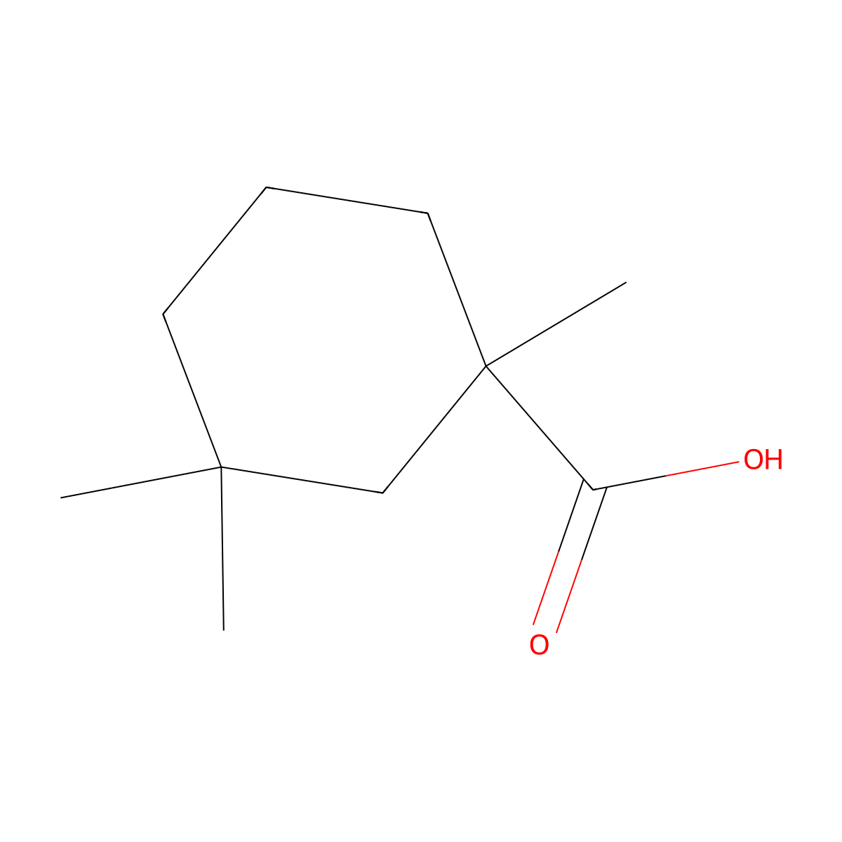 1,3,3-Trimethylcyclohexane-1-carboxylic acid molecular structure, CAS 408309-47-7