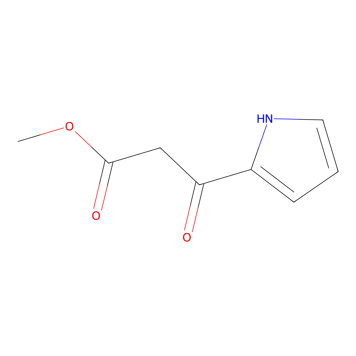 methyl 3-oxo-3-(1H-pyrrol-2-yl)propanoate molecular structure, CAS 408309-51-3