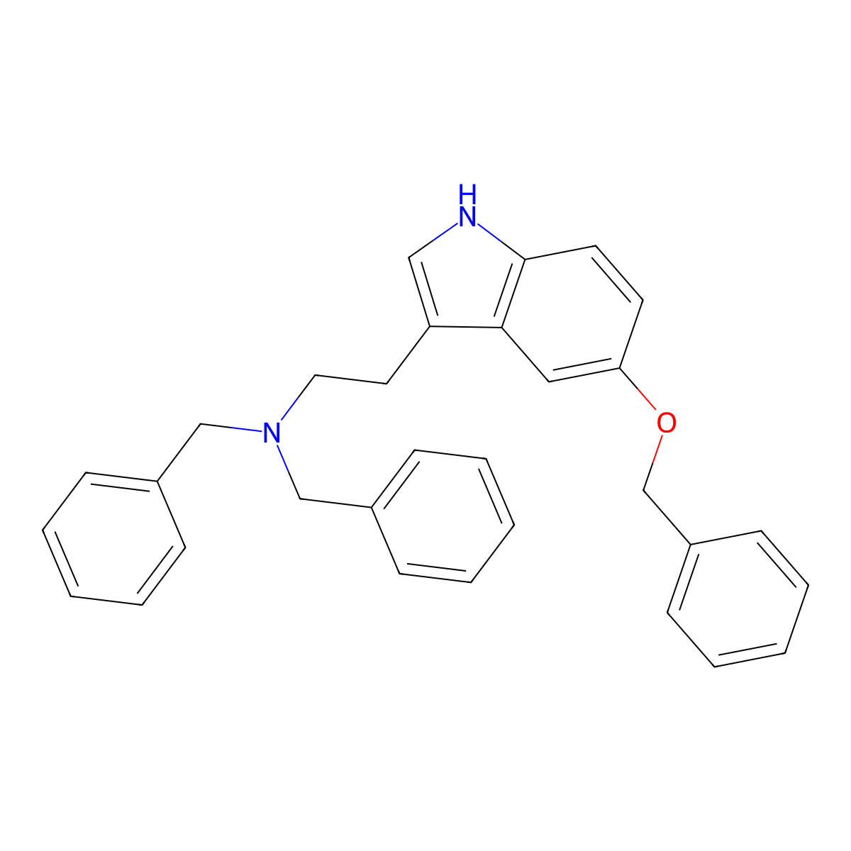 N,N-dibenzyl-2-[5-(benzyloxy)-1H-indol-3-yl]ethanamine molecular structure, CAS 408311-82-0