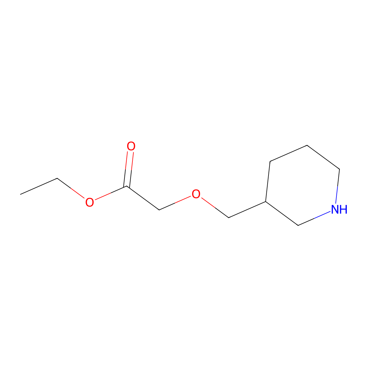 Ethyl 2-[(piperidin-3-yl)methoxy]acetate molecular structure, CAS 408312-45-8