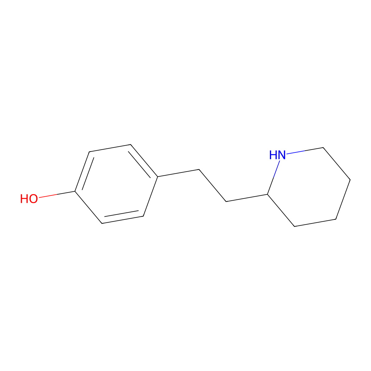 4-(2-(Piperidin-2-yl)ethyl)phenol molecular structure, CAS 408312-63-0