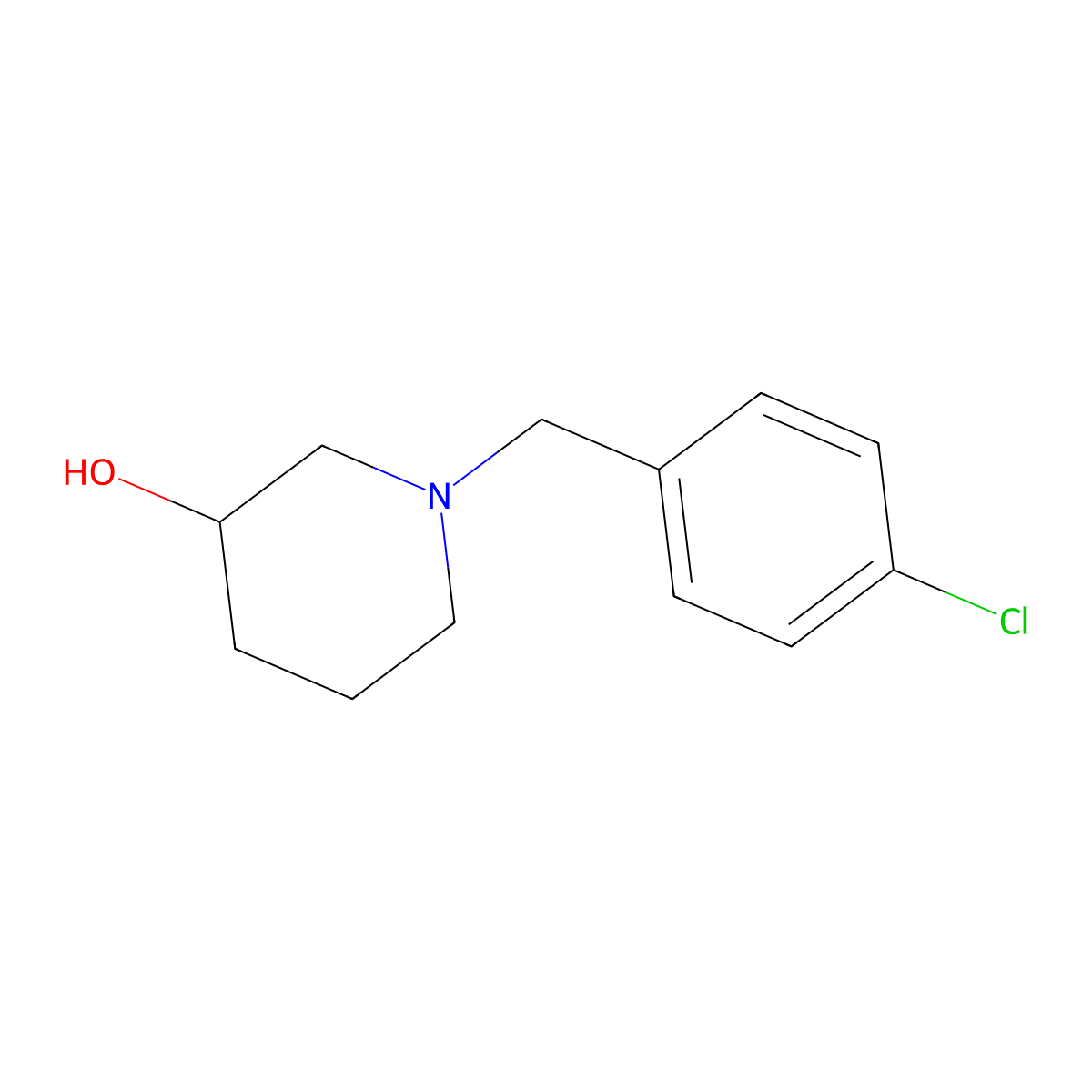 1-[(4-Chlorophenyl)methyl]-3-piperidinol molecular structure, CAS 408312-64-1