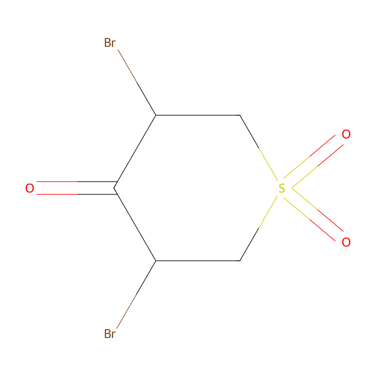 3,5-dibromotetrahydro-4H-thiopyran-4-one 1,1-dioxide molecular structure, CAS 408314-20-5