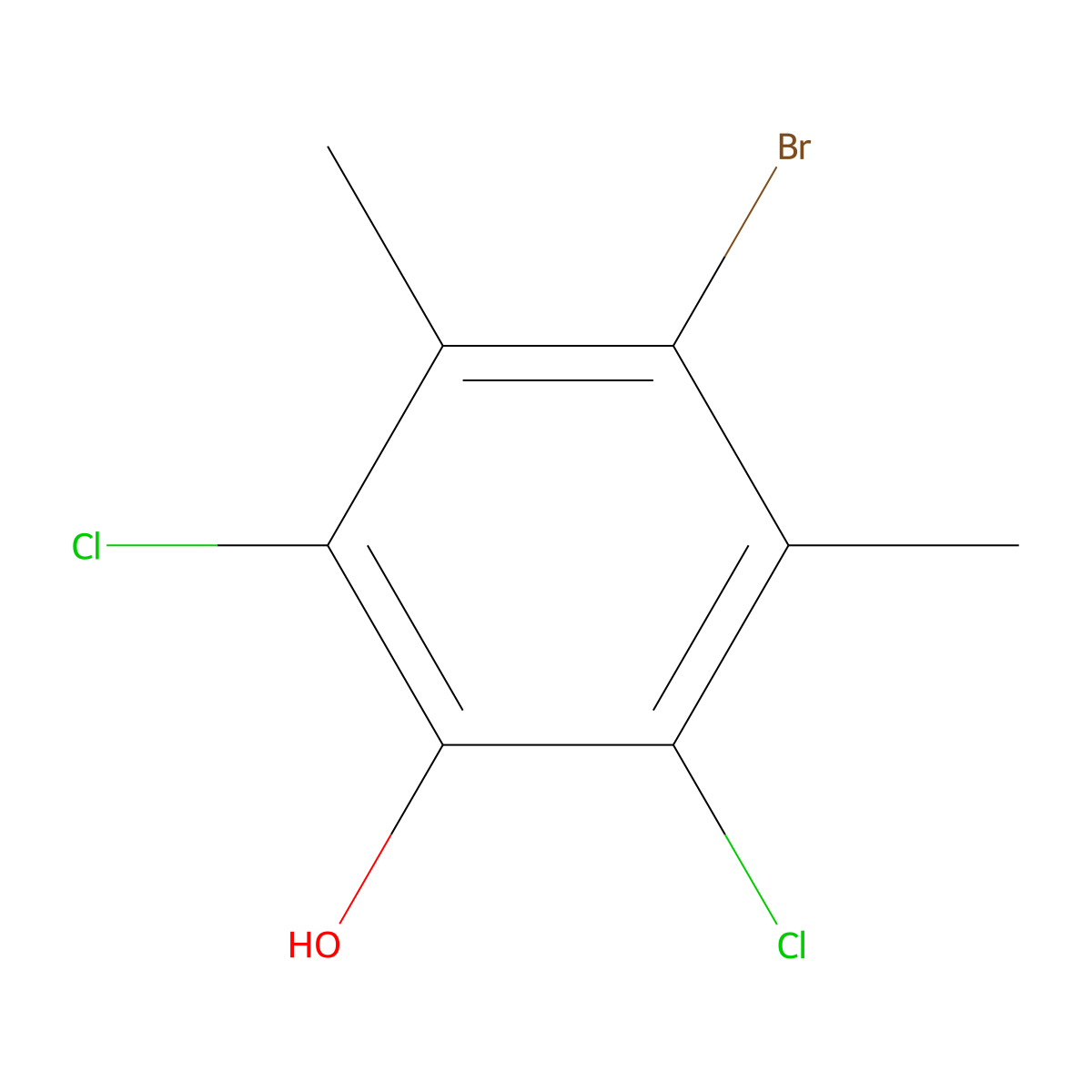 4-Bromo-2,6-dichloro-3,5-dimethylphenol molecular structure, CAS 408314-44-3