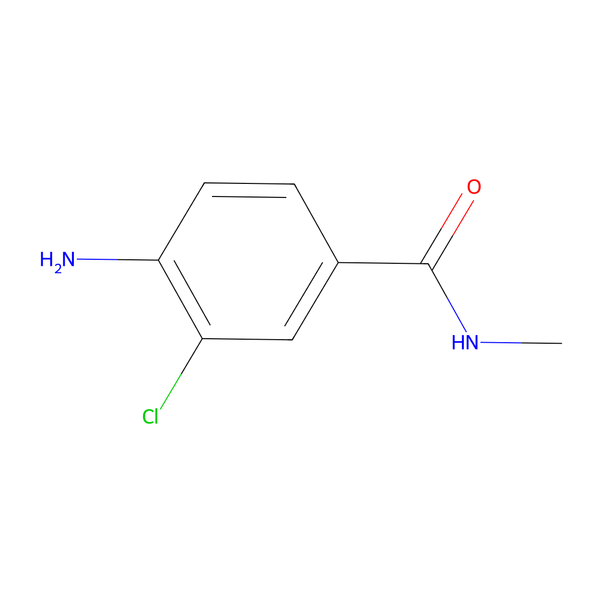 4-amino-3-chloro-N-methylbenzamide molecular structure, CAS 408316-92-7