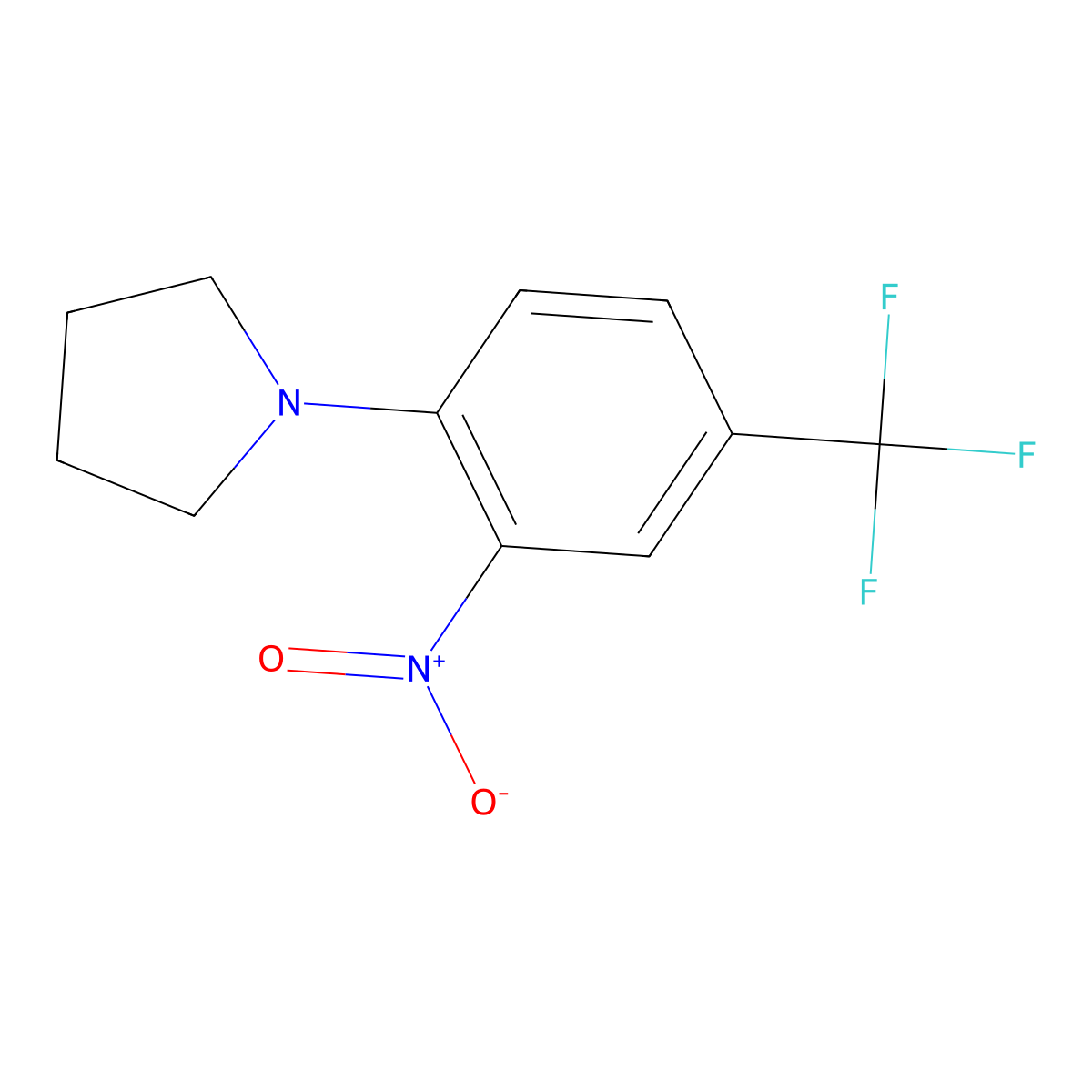 1-[2-Nitro-4-(trifluoromethyl)phenyl]pyrrolidine molecular structure, CAS 40832-82-4