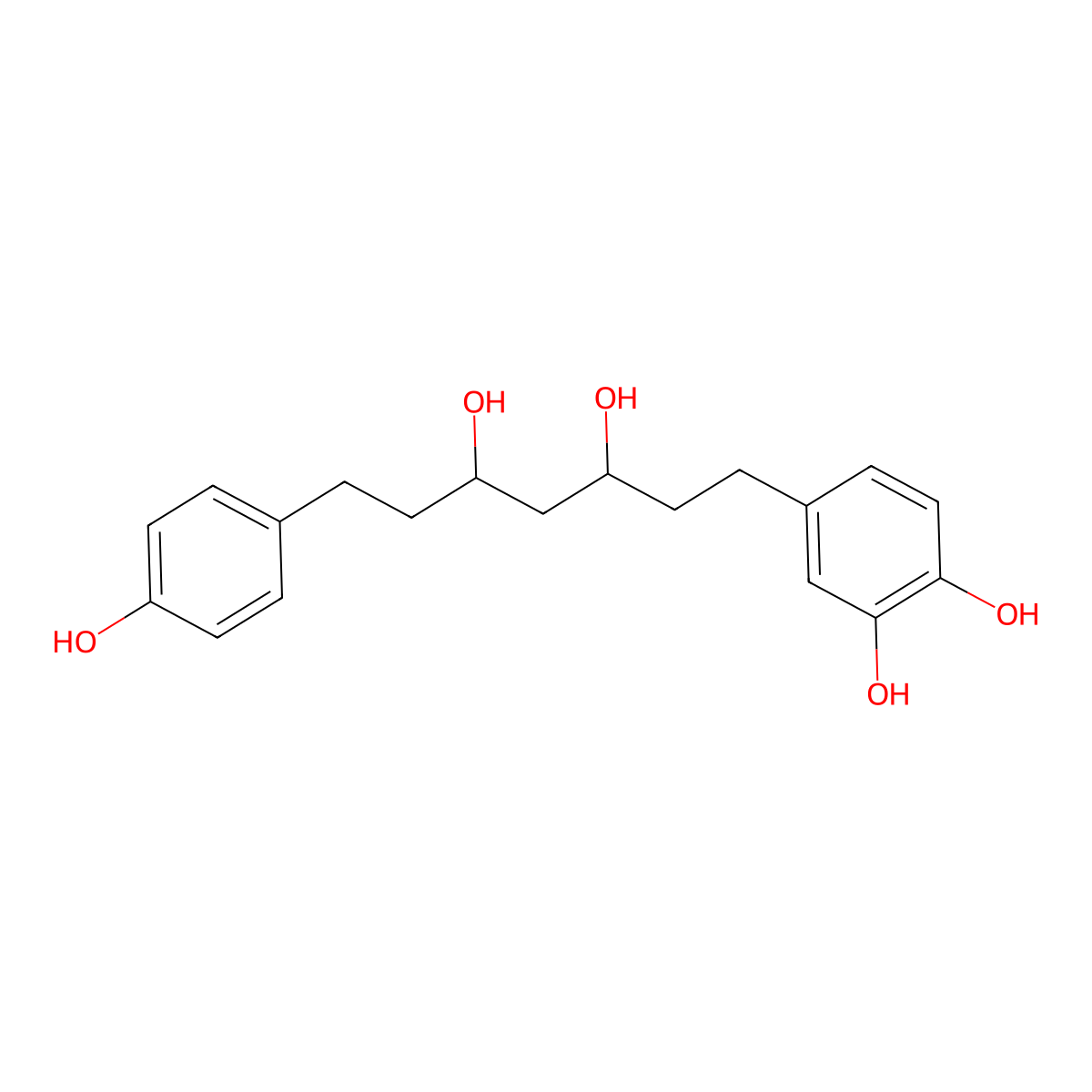 3,5-Dihydroxy-1-(3,4-dihydroxyphenyl)-7-(4-hydroxyphenyl)heptane molecular structure, CAS 408324-00-5