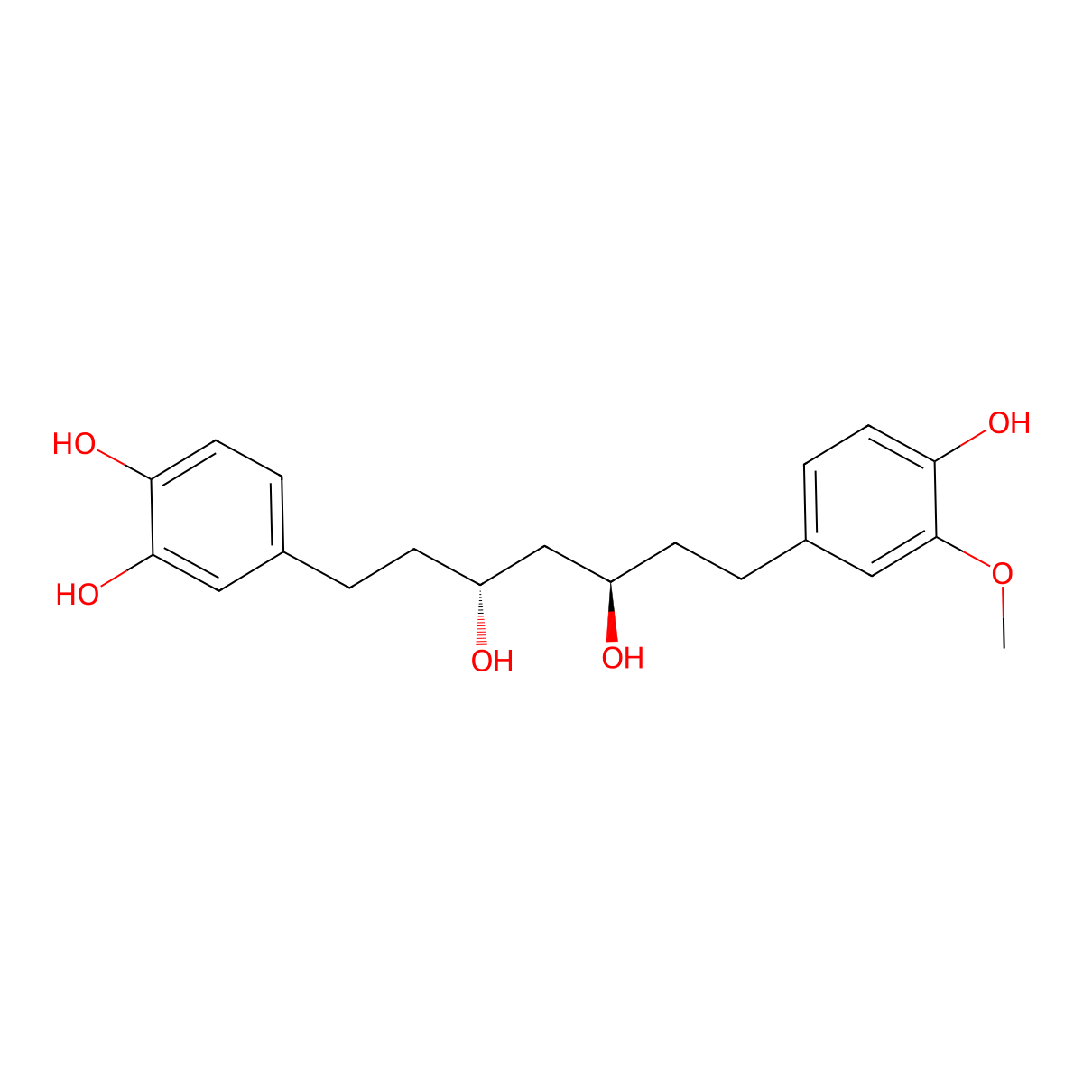 (3R,5R)-1-(4-Hydroxy-3-methoxyphenyl)-7-(3,4-dihydroxyphenyl)heptane-3,5-diol molecular structure, CAS 408324-13-0