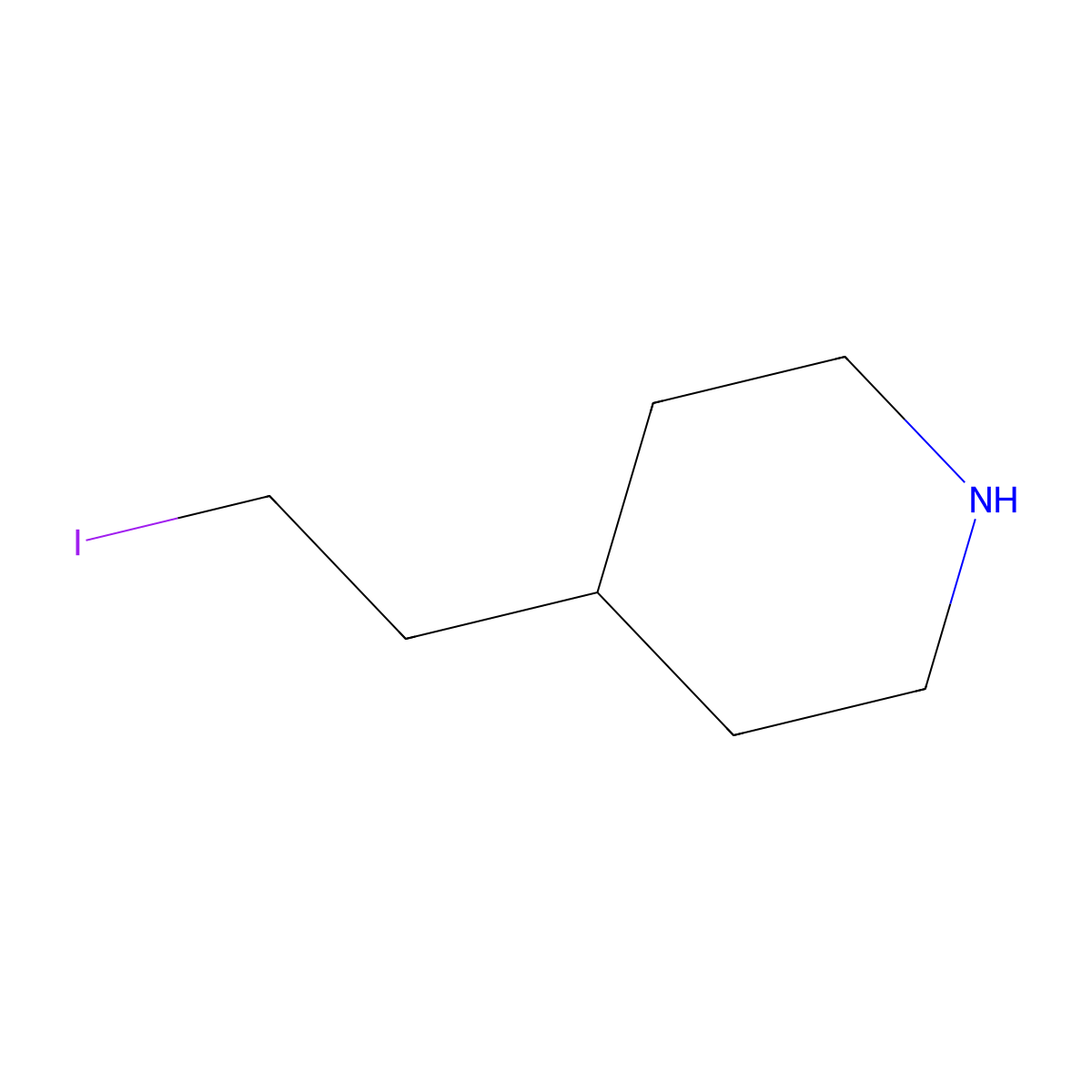 4-(2-Iodoethyl)piperidine molecular structure, CAS 408326-34-1