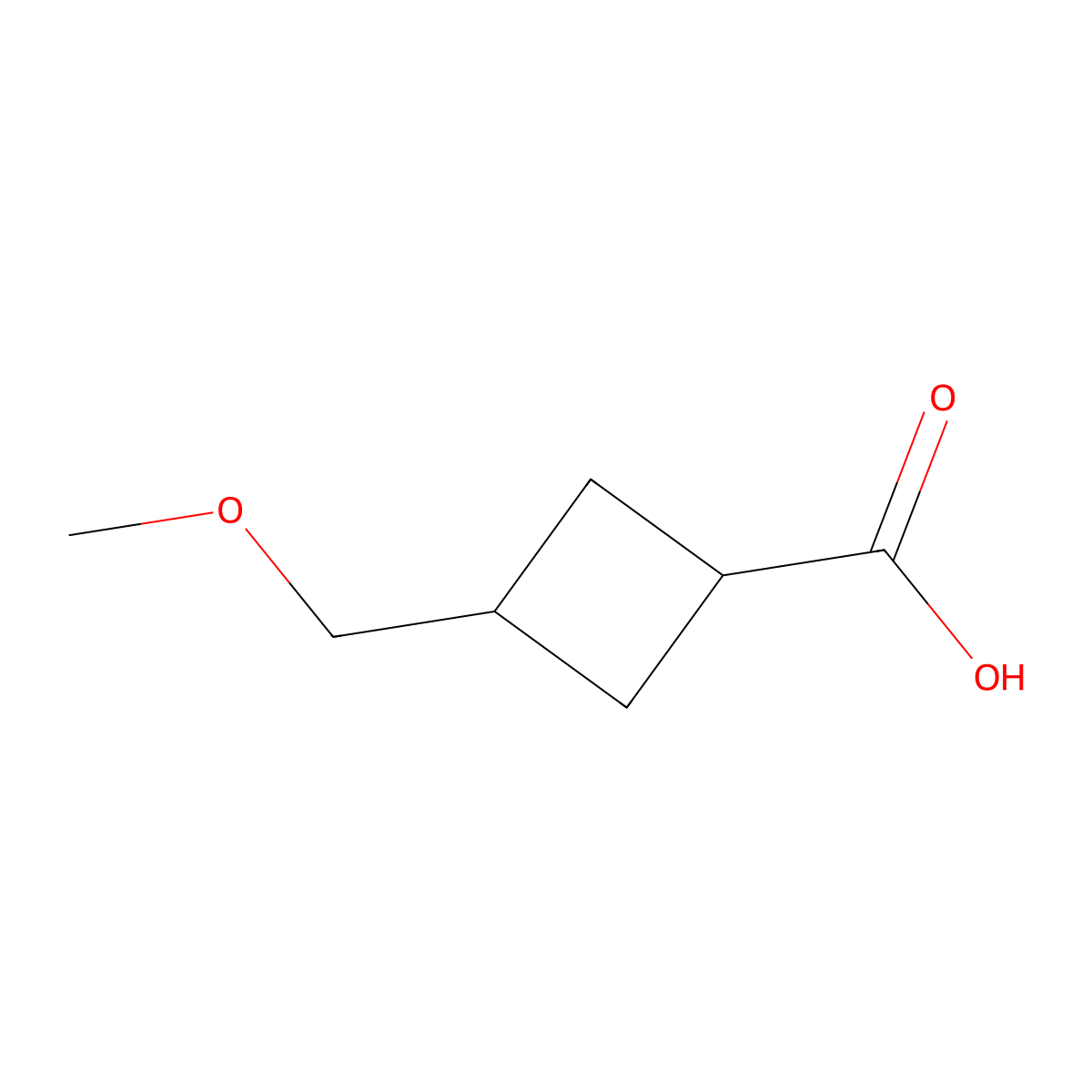 3-(Methoxymethyl)cyclobutane-1-carboxylic acid molecular structure, CAS 408326-43-2
