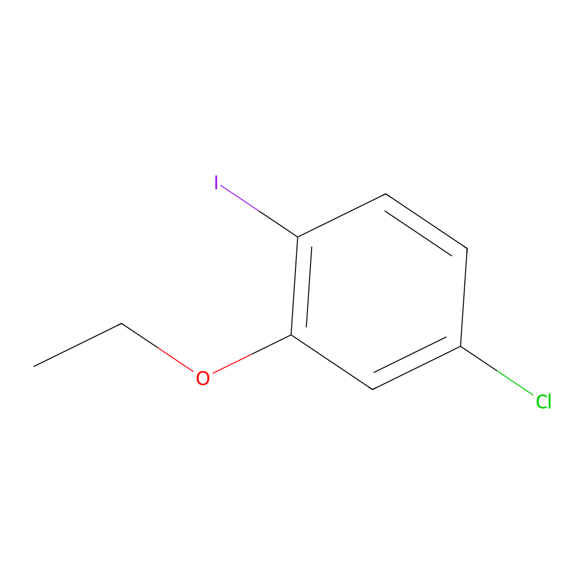 4-Chloro-2-ethoxy-1-iodobenzene molecular structure, CAS 408326-53-4