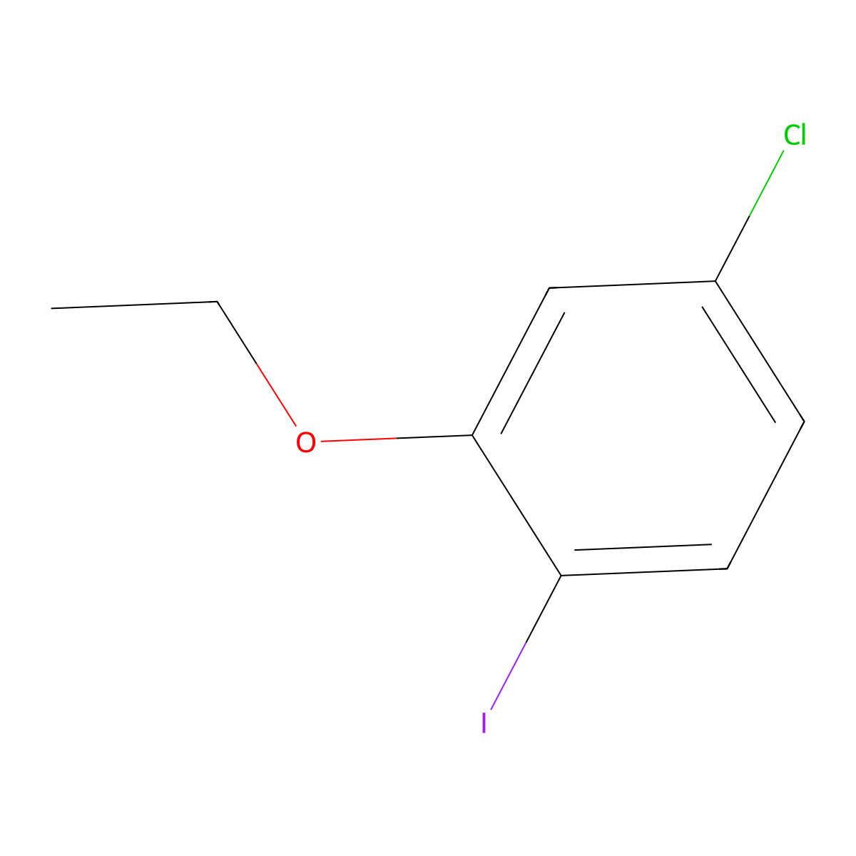 4-Chloro-2-ethoxy-1-iodobenzene molecular structure, CAS 408326-53-4