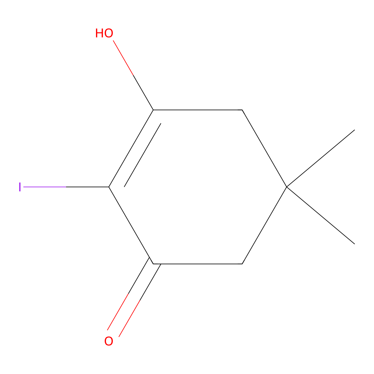 3-Hydroxy-2-iodo-5,5-dimethylcyclohex-2-en-1-one molecular structure, CAS 408326-59-0