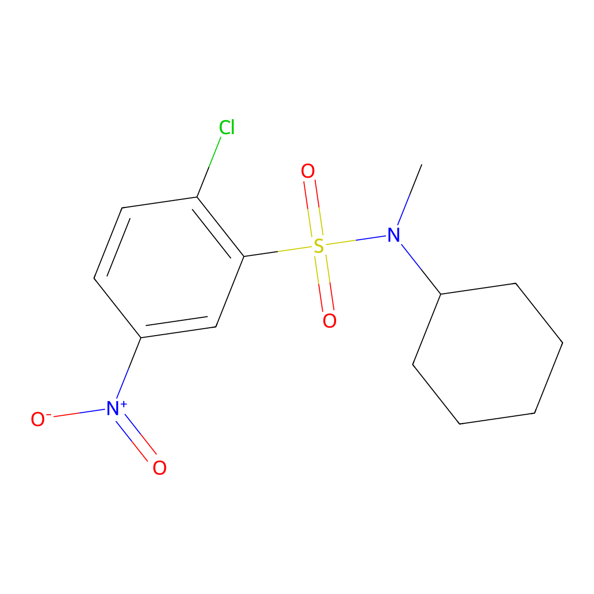 [(2-Chloro-5-nitrophenyl)sulfonyl]cyclohexylmethylamine molecular structure, CAS 40833-71-4