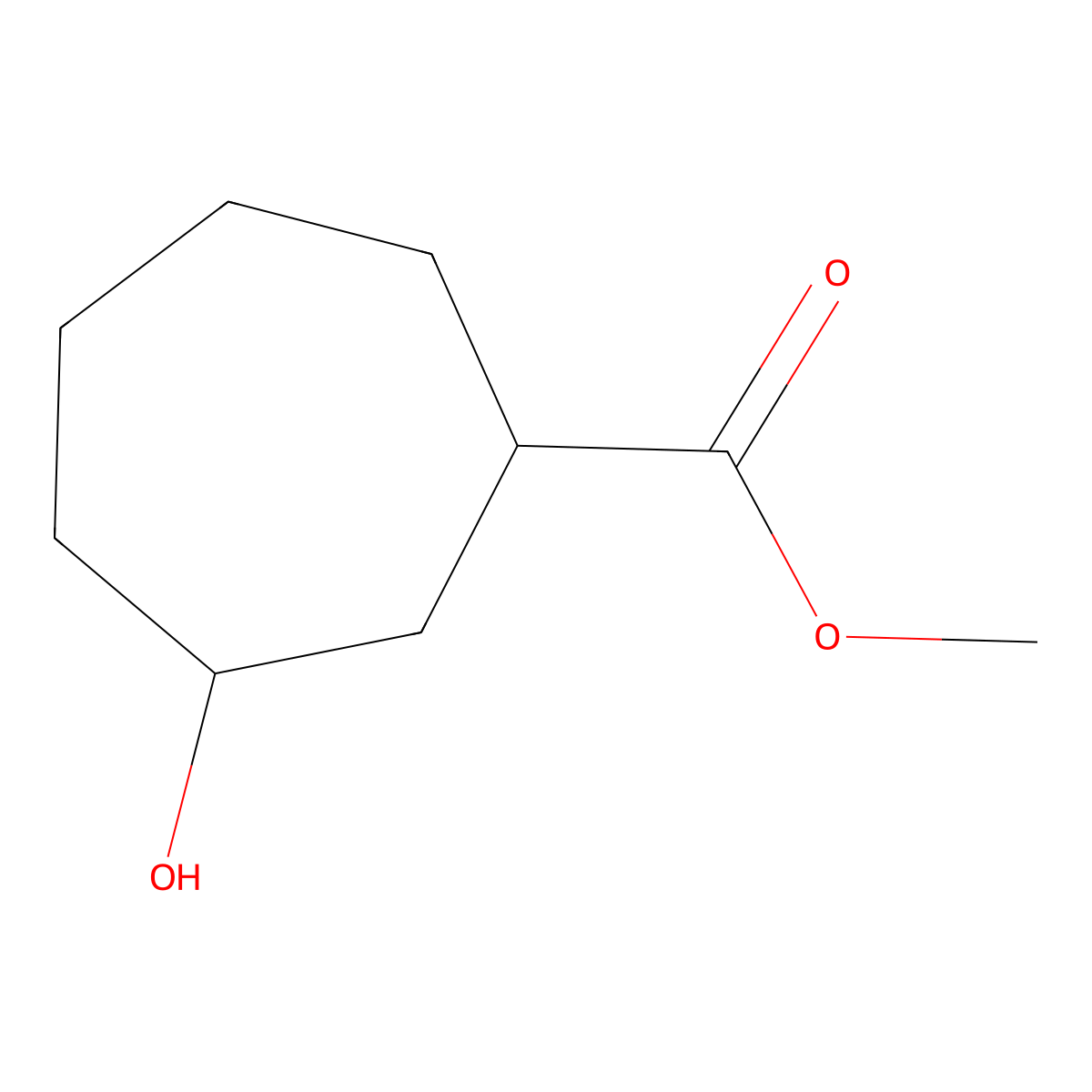 3-Hydroxy-cycloheptanecarboxylic acid methyl ester molecular structure, CAS 408332-54-7