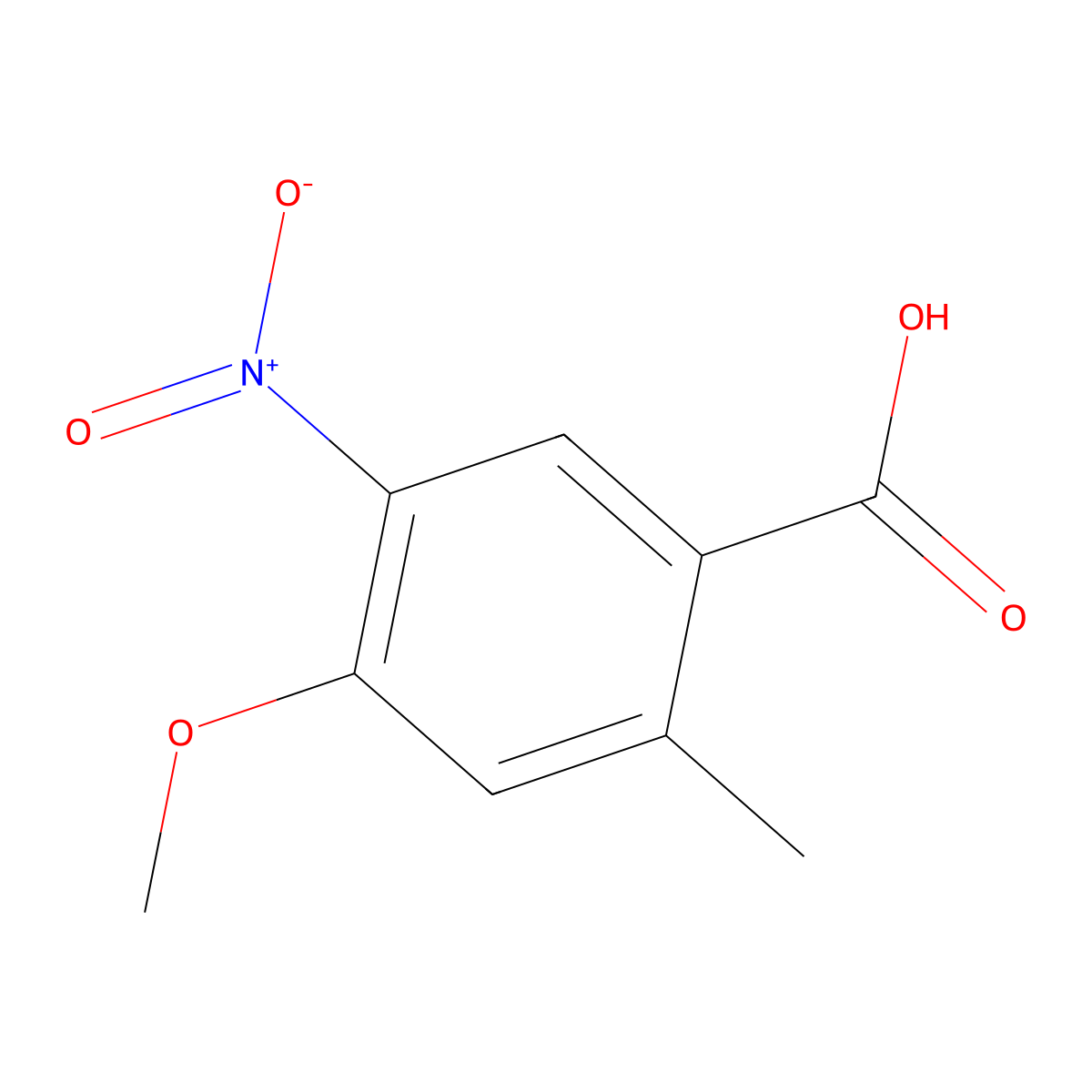4-Methoxy-2-methyl-5-nitrobenzoic acid molecular structure, CAS 408338-89-6